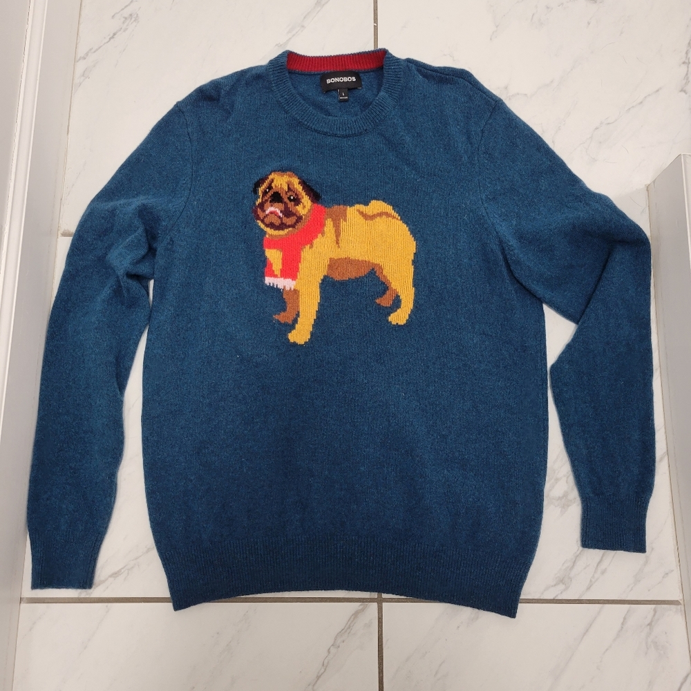Bonobos Merino Wool Pug Crewneck Sweater